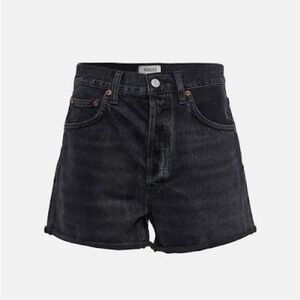 Agolde Dee Rolled Hem Shorts. Black. Size 28.